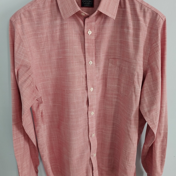 UNTUCKit Other - UNTUCKit Men's Casual Pinkish Red Plaid Slim Fit Button Down Shirt XL
